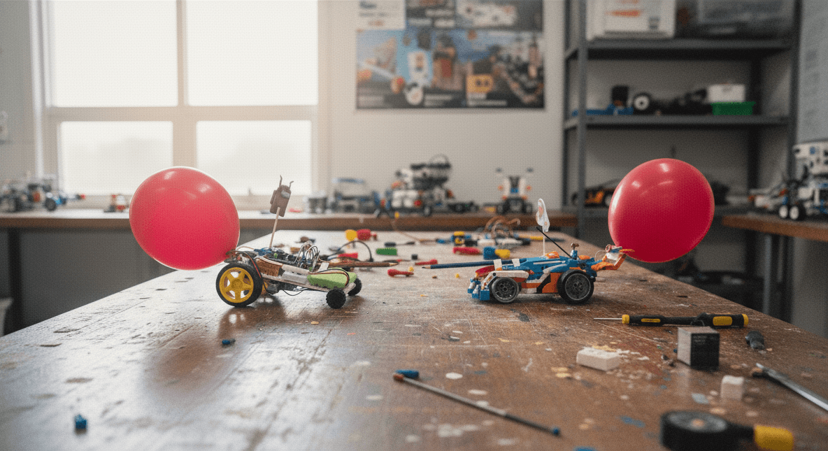 Students building with Apitor Kit